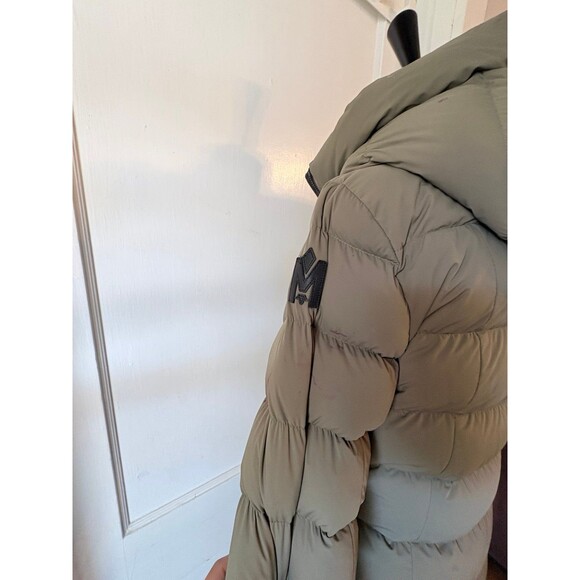 Mackage Calla Down Filled Long Puffer Coat Olive Green DAMAGED STAINED Size M - Picture 10 of 12